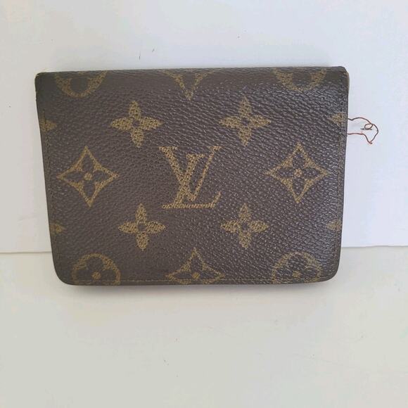 Vintage Louis Vuitton Unisex LV Brown Bi-Fold Leather Wallet Monogram Card ID - Picture 1 of 11